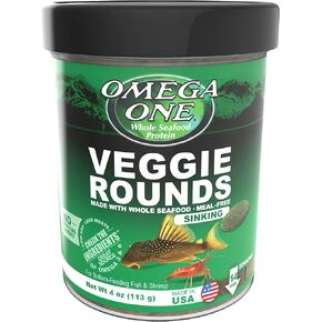 Omega One Veggie Rounds, 14mm Rounds, Sinking, 4.2 oz Container