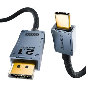 VESA Certified USB C to DisplayPort 2.1 Cable,[16K@30Hz 8K@120Hz 4K@240Hz] Display Port to USB C, 80Gbps Bidirectional Transmission Compatible MacBook Pro,iPhone 16/15 Plus Pro, iPad (3.3FT)