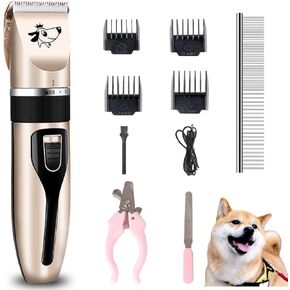 Dog Clippers Grooming Kit and Paw Trimmer,Cordless,Low Noise, Electric Quiet,Rechargeable, Dog Trimmer Grooming, Pet Hair Clippers for Thick Coats,Shaver for Small and Large Dogs Cats