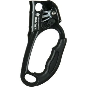 Fusion Climb Voltron Ergonomic CE EN Certified Hand Ascender Rock Climbing Tree Arborist Rappelling 8-13mm Rope Clamp Right Black