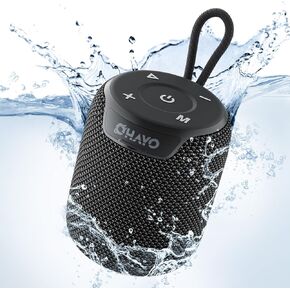 OHAYO Portable Bluetooth Speaker,IPX7 Waterproof Speakers, 15W Loud Stereo Sound, Wireless V5.3, TWS, Built-in Mic, USB Play, Black