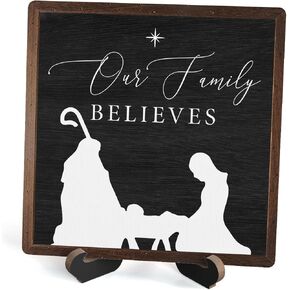 Winter Wood Plaque With Stand, Welcome Winter Desk Sign Decor for Farmhouse Home Office Table Shelf, Rustic Christmas Wood Sign Gifts for Women Men -12