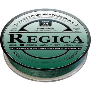 Regica Braided Fishing Line - Pro Performance for Saltwater or Freshwater - Super Strong - Abrasion Resistant - Zero Stretch - Extra Thin Diameter