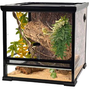 Woyrise Reptile Terrarium 45 Gallon Glass Tank 24" x 18" x 24" Knock-Down Reptile Tank with Front Sliding Door and Top Screen Ventilation Easy Assembly Terrarium in Kuwait