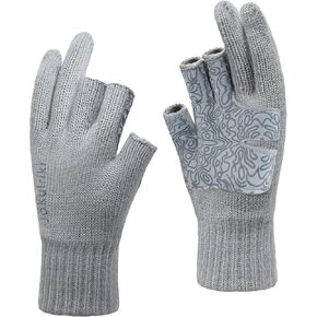 Merino Wool Gloves 3-Cut Fingers Warm for Men and Women Cold Weather Winter Glove