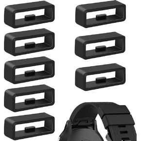 8 Pack Fastener Rings for Garmin Venu 3 Venu 2/Vivoactive 4/Garmin Forerunner 965 955 945 935 265 255/Instinct/Instinct 2/Fenix 7 6 5 Band Keeper, Silicone Replacement Watch Band Loop/Holder/Retainer