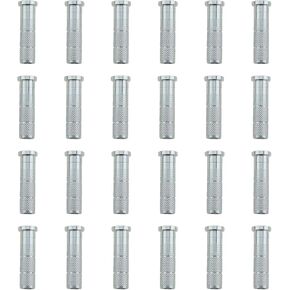 TAODAN 24PCS 6.2mm Diameter Silver Aluminium Arrowhead Holder Bow and Archery Accessory Interchangeable Arrowheads for Fiberglass Carbon Arrows