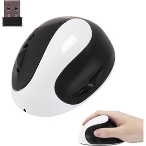 Ergonomic Mouse, Rechargeable Wireless Vertical Mouse, 2.4G Optical USB Computer Mouse, 800/1200/1600 DPI 6 Buttons, for PC Laptop Computer Desktop Notebook-Pink