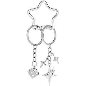 Cute Key Chain Aesthetic Charm Keychain Star Heart Pink Strawberry for Key Bag