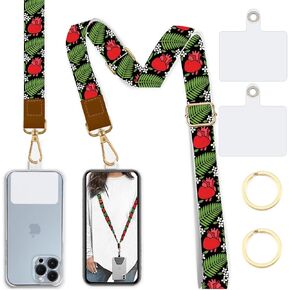 Phone Lanyard Crossbody Phone Strap, Tropical Cell Phone Lanyard for Around The Neck Shoulder Wristlet Strap