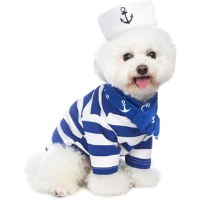 Sailor Dog Shirts- - Premium Quality, Buttery Soft, Navy Blue Pet Clothes Comfort and Fit, Doggie Navy Hat with Tie, Suitable for All Breeds (2XL)