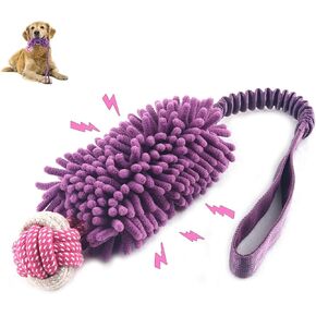 Dog Puppy Toys Dog Squeak Toys Plush Dog Toy with Dog Ropes Knots for Fun and Teeth Cleaning,Tug of War Toys, Puppy Chew Toys, Dog Rope Toys for Training Small, Large Dogs (Blue, Dog Bite Stick Toy)