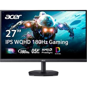 acer Nitro 27" WQHD 2560 x 1440 IPS Gaming Monitor | AMD FreeSync | Up to 180Hz Refresh | Up to 0.5ms | DCI-P3 95% | HDR 10 Support | 1 x Display Port 1.2 & 2 x HDMI 2.0 | KG271U N3bmiipx