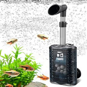 Aquarium Quiet Electric Filter for Small Fish Tank with Sponge Biochemical Filtration Ball for Saltwater and Freshwater