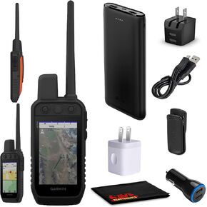 Garmin Alpha 300 Handheld Advanced Tracking and Training GPS Device for Hunting Dog, Track and Train Up to 20 Dogs Vivid 3.5" Touch Screen Display Bundle with Charger and More Accessories