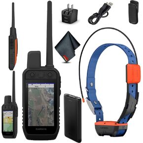 Garmin Alpha 300 Handheld Advanced Tracking and Training System for Hunting Dogs Bundle with Garmin Dog Collar Alpha T20 Dog Tracker Collar with GPS + Portable Charger