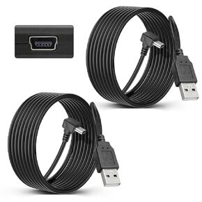 Anina 2Pcs Charging Cable for Garmin GPS 6.56 Ft Mini USB Car Charger Power Cord Compatible with Garmin Zumo and Garmin Nuvi GPS Navigators