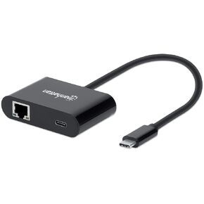 Manhattan USB-C to RJ45 Gigabit Network Adapter with Power Delivery (PD) Port