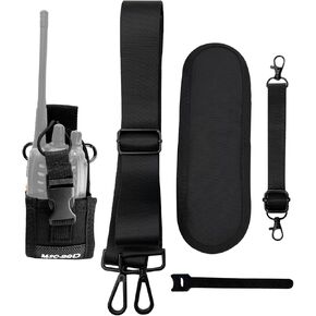 Radio Strap Holster Wide Strap Soft Shoulder Pad Adjustable Length None-Sway Wist Strap Durable Walkie Holder for Firefighter Interphone Compatible with Various of Walkies
