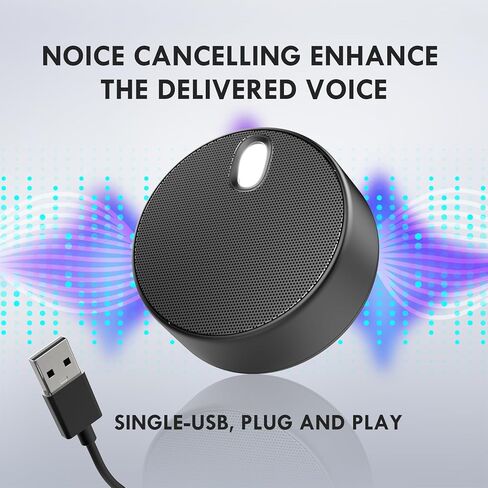 USB Computer Speaker, PC Speakers for Desktop, 360° Omnidirectional Mic Pick Up Voice,2 Sound Modes, Noise Cancelling Speakers with Microphone for Video Meeting, Skype, Zoom, Gaming, Plug & Play in Saudi Arabia