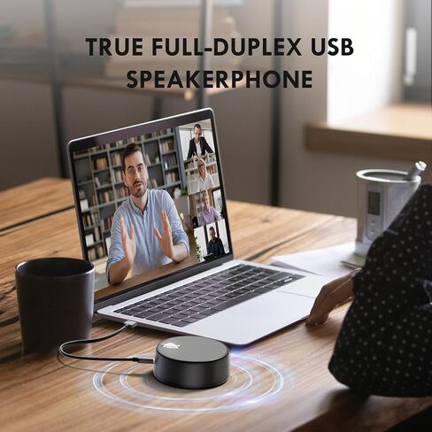 USB Computer Speaker, PC Speakers for Desktop, 360° Omnidirectional Mic Pick Up Voice,2 Sound Modes, Noise Cancelling Speakers with Microphone for Video Meeting, Skype, Zoom, Gaming, Plug & Play in Saudi Arabia