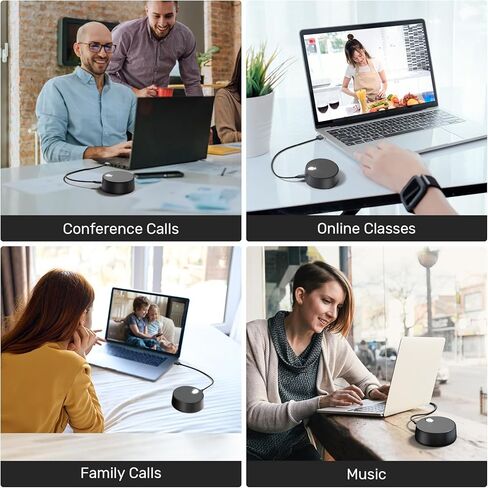 USB Computer Speaker, PC Speakers for Desktop, 360° Omnidirectional Mic Pick Up Voice,2 Sound Modes, Noise Cancelling Speakers with Microphone for Video Meeting, Skype, Zoom, Gaming, Plug & Play in Saudi Arabia