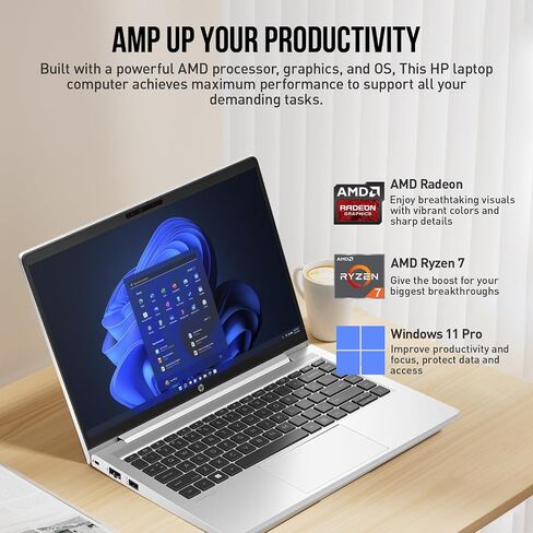 كمبيوتر محمول HP 14، كمبيوتر محمول AMD Ryzen 7 مدى الحياة، كمبيوتر محمول 14 بوصة FHD لطلاب الجامعات، ذاكرة الوصول العشوائي 32 جيجابايت 1 تيرابايت SSD كمبيوتر محمول، Windows 11 Pro، لوحة مفاتيح بإضاءة خلفية، منفذ إيثرنت، USB-C Wi-Fi 6 HDMI in Saudi Arabia