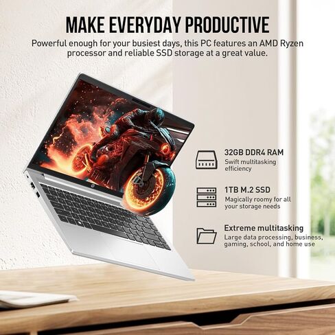 HP Laptop Computer 14, AMD Ryzen 7 Laptop Lifetime Office, 14 Inch FHD Laptop College Students Business,32GB RAM 1TB SSD Notebook PC,Windows 11 Pro,Backlit Keyboard,Ethernet Port,USB-C Wi-Fi 6 HDMI in Saudi Arabia