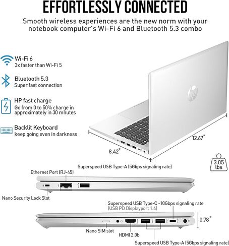 كمبيوتر محمول HP 14، كمبيوتر محمول AMD Ryzen 7 مدى الحياة، كمبيوتر محمول 14 بوصة FHD لطلاب الجامعات، ذاكرة الوصول العشوائي 32 جيجابايت 1 تيرابايت SSD كمبيوتر محمول، Windows 11 Pro، لوحة مفاتيح بإضاءة خلفية، منفذ إيثرنت، USB-C Wi-Fi 6 HDMI in Saudi Arabia