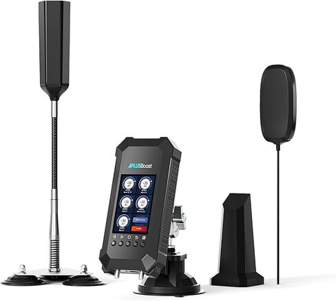 Cell Phone Booster for RV with Real Time Monitoring Data System, Upgraded Omni-Directional Antenna, RV Cell Phone Signal Booster Boost 5G 4G LTE Support All U.S. Carriers,FCC Approved in Saudi Arabia