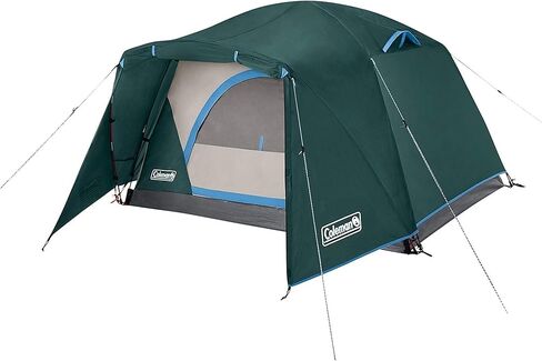 خيمة Coleman Skydome مع دهليز طقس كامل الطيران، خيمة مقاومة للطقس تتسع لـ 4/6 أشخاص يمكن تركيبها في 5 دقائق، تتضمن حقيبة حمل وغطاء مطر، مساحة رأس أكبر بنسبة 20% من الخيام التقليدية in Kuwait