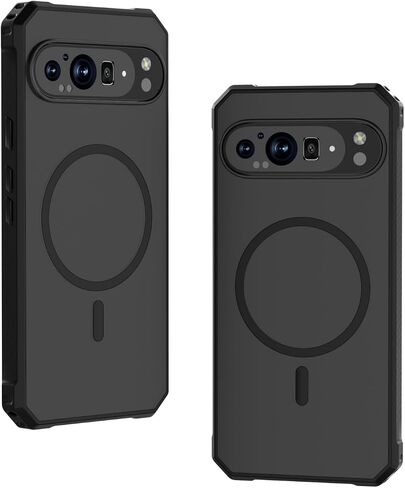 حافظات Miimall متوافقة مع الجراب المغناطيسي Pixel 9 Pro XL، [بنية TPU+PC مدمجة] [حماية من الدرجة العسكرية] حافظة متينة مقاومة للصدمات لجسم Pixel 9 Pro XL، أسود in Saudi Arabia
