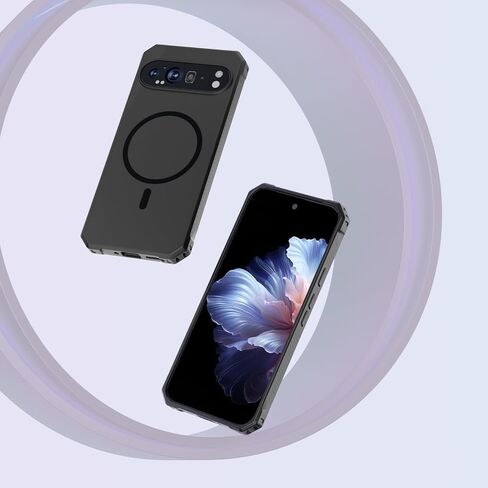 حافظات Miimall متوافقة مع الجراب المغناطيسي Pixel 9 Pro XL، [بنية TPU+PC مدمجة] [حماية من الدرجة العسكرية] حافظة متينة مقاومة للصدمات لجسم Pixel 9 Pro XL، أسود in Saudi Arabia