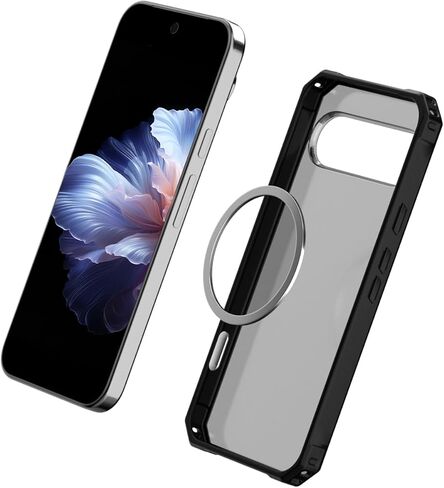 حافظات Miimall متوافقة مع الجراب المغناطيسي Pixel 9 Pro XL، [بنية TPU+PC مدمجة] [حماية من الدرجة العسكرية] حافظة متينة مقاومة للصدمات لجسم Pixel 9 Pro XL، أسود in Saudi Arabia