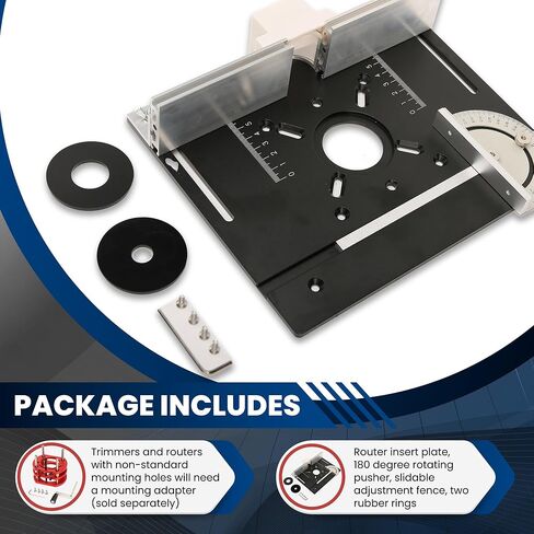 Aluminum Router Table Insert Plate | Router Flip Plate for Woodworking Benches| Miter Gauge Guide, Sliding Fence Brackets, Tenon Ruler | Versatile Trimming Engraving Table | Silver 111 in Saudi Arabia