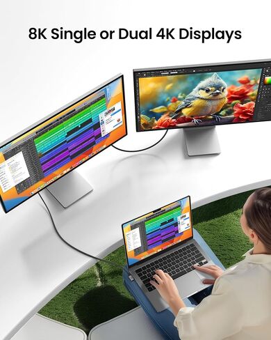 Silkland USB 4 Cable Right Angle 90 Degree for Thunderbolt 4 Cable 3.3FT, 40Gbps Data Transfer, 8K/5K/4K@60Hz Monitor Cable, 240W Fast Charging Compatible for MacBook, iPhone 16, iPad, Docking, SSD in Kuwait