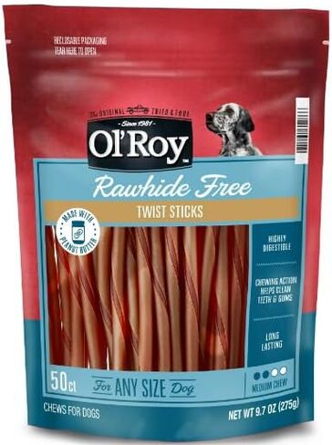 O -Roy Rawhide Free Twist Sticks with Peanut Butter, 50 Count in Saudi Arabia