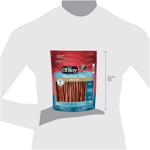 O -Roy Rawhide Free Twist Sticks with Peanut Butter, 50 Count in Saudi Arabia
