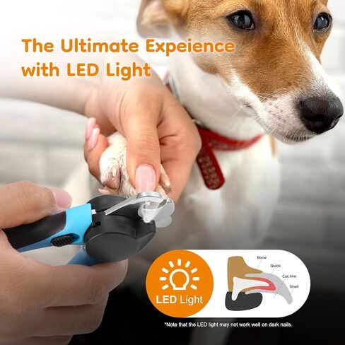 Dog Nail Clipper with Light, Illuminates Nail Clipper Kit or Bloodline for Safe, Easy Trimmers, Extra Sharp for Thick Nails, Quick Sensor, Avoid Over Cutting Toenail, for Cats & Dogs in Saudi Arabia