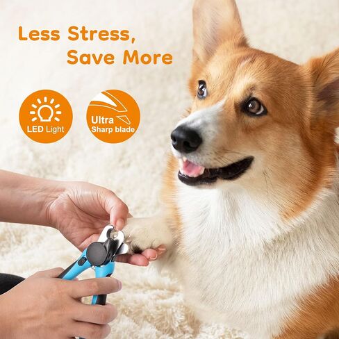 Dog Nail Clipper with Light, Illuminates Nail Clipper Kit or Bloodline for Safe, Easy Trimmers, Extra Sharp for Thick Nails, Quick Sensor, Avoid Over Cutting Toenail, for Cats & Dogs in Saudi Arabia