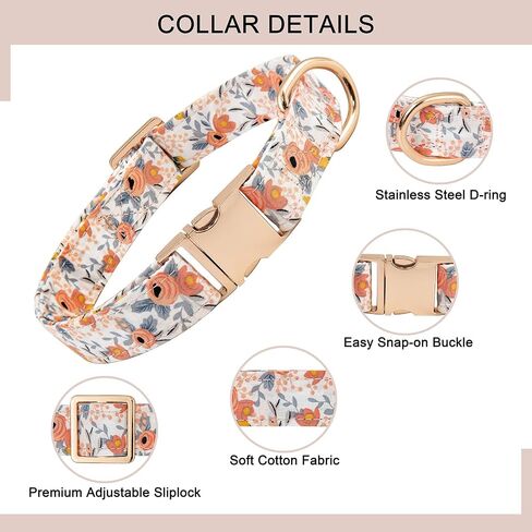 AirTag Dog Collar,Adjustable Dog Collars with AirTag Holder,Cute Puppy Collars with Metal Buckle, Soft Padded Blue Flower Patterns Pet Collar for Small Medium Large Dogs in Kuwait