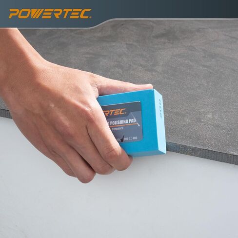 POWERTEC Diamond Hand Polishing Pads Assorted 60/100/ 200/400 Grits 4 Pack, Diamond Sanding Block for Polishing and Grinding Porcelain, Ceramic Tile, Glass, Granite, Stone, Wood & Metal (71907V) in Saudi Arabia