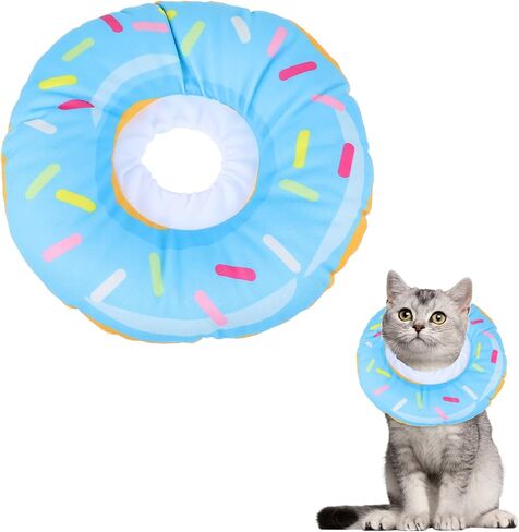 Soft Cat Cone Collar, Adjustable Cat Cones to Stop Licking Cute Cat Recovery Collar, Lightweight Elizabethan Collar for Cats, Comfortable Kitten Donut Collar Neck Pillow After Surgery Wound Protector in Saudi Arabia