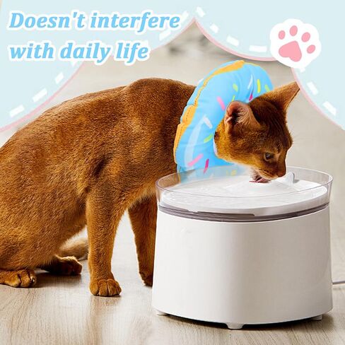 Soft Cat Cone Collar, Adjustable Cat Cones to Stop Licking Cute Cat Recovery Collar, Lightweight Elizabethan Collar for Cats, Comfortable Kitten Donut Collar Neck Pillow After Surgery Wound Protector in Saudi Arabia