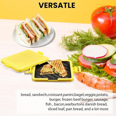 Microwave Toastie Maker, Microwave Sandwich Maker, Microwavable Toastie Maker, Quick Cooking and Easy Cleaning, No Electricity, Wireless (yellow) in Kuwait