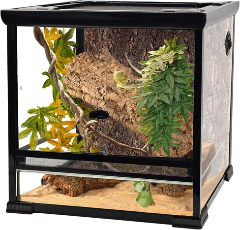 Woyrise Reptile Terrarium 45 Gallon Glass Tank 24" x 18" x 24" Knock-Down Reptile Tank with Front Sliding Door and Top Screen Ventilation Easy Assembly Terrarium in Kuwait