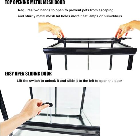 Woyrise Reptile Terrarium 45 Gallon Glass Tank 24" x 18" x 24" Knock-Down Reptile Tank with Front Sliding Door and Top Screen Ventilation Easy Assembly Terrarium in Kuwait