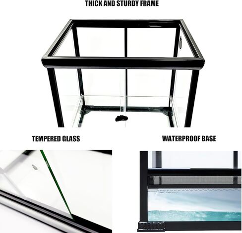 Woyrise Reptile Terrarium 45 Gallon Glass Tank 24" x 18" x 24" Knock-Down Reptile Tank with Front Sliding Door and Top Screen Ventilation Easy Assembly Terrarium in Kuwait