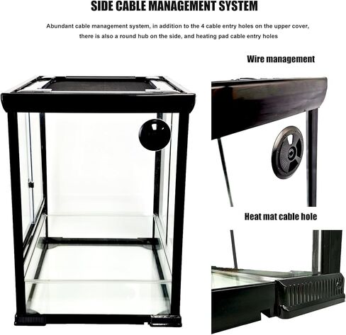 Woyrise Reptile Terrarium 45 Gallon Glass Tank 24" x 18" x 24" Knock-Down Reptile Tank with Front Sliding Door and Top Screen Ventilation Easy Assembly Terrarium in Kuwait