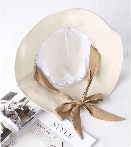 Wide Brim Hats for Woman Foldable Bucket Hats Sun Hats for Women uv Protection Wide Brim Bowknot Bucket hat Floppy Fishing Hat Black in Saudi Arabia